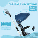 HOMCOM Baby Tricycle 7in1 Stroller with Handle - Blue