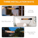 Outsunny Outdoor Wall Mount Electric Halogen Heater 1500W-Black
