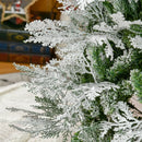 HOMCOM Pencil Snow Christmas Tree Flocked 6' with Realistic Cypress Branches