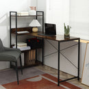 HOMCOM Vintage Computer Desk with Shelves 120cm - Black