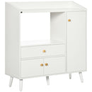 HOMCOM Microwave Cabinet Kitchen Storage Cabinet with Adjustable Shelves White