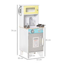 Kids Kitchen Play Cooking Toy Set w/ Sink, Telephone, Gift for Boys & Girls