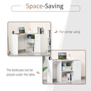 HOMCOM L-Shaped Desk Computer Corner Desk, Dining Table with Storage Shelf and Drawer, Workstation for Home Office, White