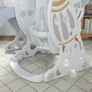 AIYAPLAY Space-Themed Slide and Swing Set for Kids, Swing Slide Basketball Hoop