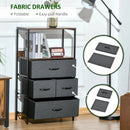 HOMCOM Fabric Chest of Drawers Storage Unit 58x29x103cm - Black