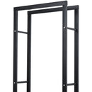 150cm Tall Metal Firewood Log Holder Rack Double Tier w/ Balanced Base Side Rails Indoor Outdoor Traditional Fireplace Log Storage Cradle 150x40cm