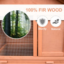 Pawhut Gold Red Wooden Rabbit Hutch