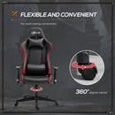Vinsetto Gaming Chair with RGB LED Light 2D Arm Lumbar Support Swivel Office Computer Recliner Racing Gamer Desk Chair for Home - Black