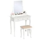 MDF 5-Drawer Dressing Table w/ Stool White