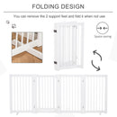 PawHut White Pine Wood Pet Gate