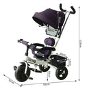 HOMCOM Baby Tricycle with Handle - White Purple