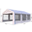 Outsunny Gazebo Marquee Party Tent Wedding Canopy Steel Frame Water Resistant size 6x4 m-White