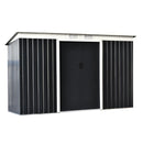 Outsunny 9 x 4FT Outdoor Metal Frame Garden Storage Shed w/ 2 Door, Grey
