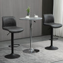 HOMCOM Retro Barstools Set of 2 PU Leather Adjustable Height Swivel Bar Chairs