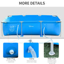 Outsunny Blue Swimming Pool with Steel Frame & Filter 315L x 225W x 75H cm