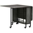HOMCOM Mobile Drop Leaf Table Folding Kitchen Table Extendable Dining Table