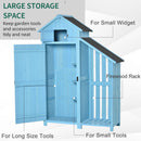 Garden Storage Shed - Firewood House Storage 130L x 54.5W x 180H cm Blue