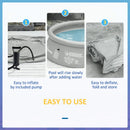 Outsunny Swimming Paddling Pool Round 274cm x 76cm - Grey
