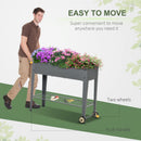 Outsunny Raised Garden Bed with Wheels and Bottom Shelf Outdoor 104 x 39 x 80cm