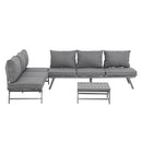 Outsunny 3 Pcs Garden Seating Set w/ Sofa Lounge Table Outdoor Patio Furniture