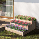 Outsunny Wooden Raised Bed 3-Tier Planter Kit Elevated Box Outdoor Stand