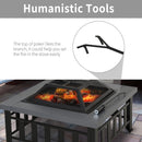 Outsunny Metal Large Firepit  w/ Rain Cover  86 x 86 x 54cm, Black
