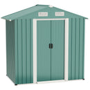 Outsunny 6ft x 3ft Metal Shed Garden Shed w/ Double Door & Air Vents, Green