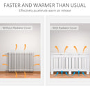 HOMCOM MDF Radiator Cover Slatted Painted Cabinet Lined Grill Modern Vertical Style Home Use 3 Sizes-White