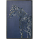 HOMCOM Gold Textured Canvas Wall Art Horse for Living Room Bedroom, 93x63cm