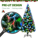 HOMCOM Christmas Fibre Optic Tree 6'