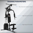 HOMCOM Multifunction Home Gym Machine with 45kg Weights for Full Body Workout