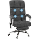 Vinsetto Massage Office Chair, Ergonomic Desk Chair, Comfy Work Study Chair with Heat, Padded Seat, 135° Reclining Back and Footrest for Home Office, Charcoal Grey