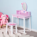 HOMCOM Kids Dressing Table Set