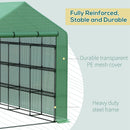 Outsunny Poly Tunnel Walk-in Greenhouse Cover Shelves Garden Plant House 8ft x 6ft x 7ft