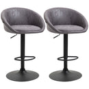 HOMCOM Modern Swivel Bar Stools Set of 2 with Adjustable Height, Dark Brown