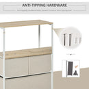 HOMCOM Fabric Chest of Drawers Storage Unit 58x29x81.5cm - White