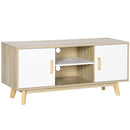 HOMCOM TV Cabinet Stand Entertainment Center w/ Storage for 55" TVs, Natural