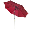 Outsunny 2.7M Patio Umbrella Outdoor Sunshade Canopy w/ Tilt and Crank Wine Red