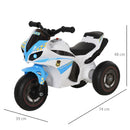 HOMCOM Kids Ride-On Police Bike with 3 Wheels - Blue
