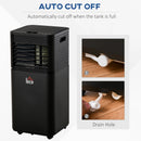 HOMCOM 4-In-1 Compact Portable Mobile Air Conditioner Unit Cooling  - Black