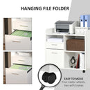Vinsetto Printer Stand with Open Storage Shelves White
