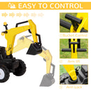 HOMCOM Kids Ride On Pedal Digger - Yellow