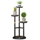 Outsunny 3 Tiered Plant Stand, Plant Shelf for Indoor & Outdoor, Dark Walnut