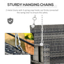 Outsunny -2 Seater Rattan Swing Chair - Grey