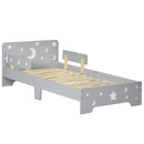 ZONEKIZ Toddler bed w/ Star and Moon Patterns, for Ages 3-6 Years - Grey