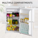 HOMCOM Freestanding Under Counter Fridge with Chiller Box 91L - White