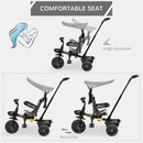 HOMCOM Baby Tricycle 4in1 Stroller with Handle - Grey