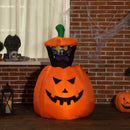 Halloween Inflatable Pumpkin with Cat 4'