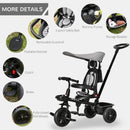 HOMCOM Baby Tricycle 4in1 Stroller with Handle - Grey