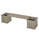 Outsunny Wooden Garden Planter & Bench Combination Garden Raised Bed Grey